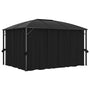 Gazebo com cortinas 400x300x265 cm antracite