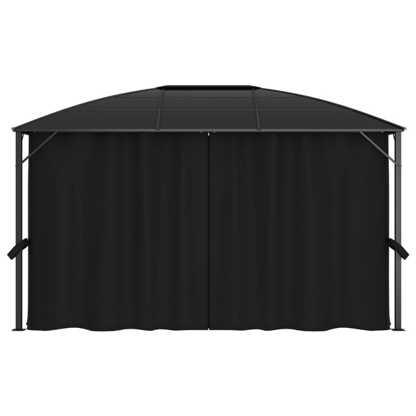 Gazebo com cortinas 400x300x265 cm antracite