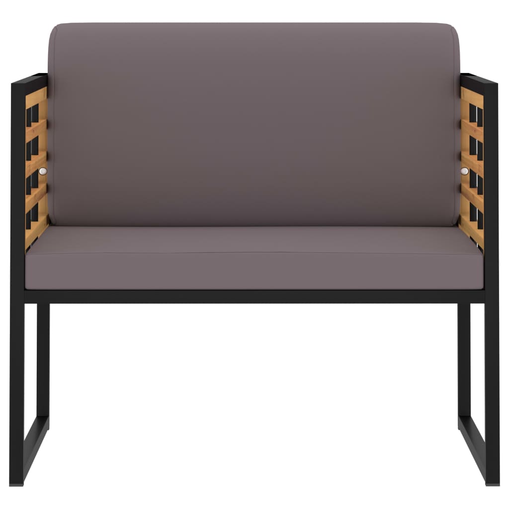 Cadeiras jardim + almofadões 2pcs acácia maciça cinzento-escuro