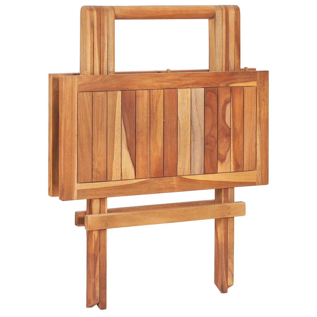 Mesa de bistrô dobrável 60x60x65 cm madeira teca maciça