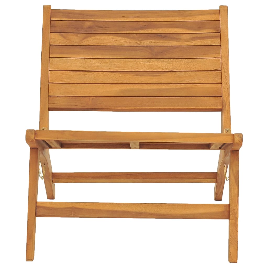 Cadeira de jardim com apoio de pés em madeira teca maciça