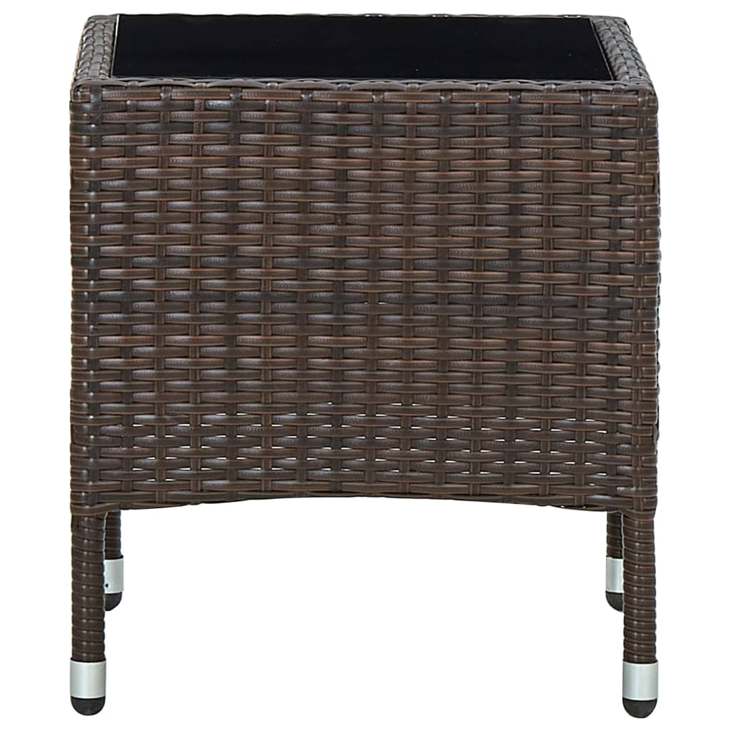 Mesa de jardim 40x40x45 vime PE castanho