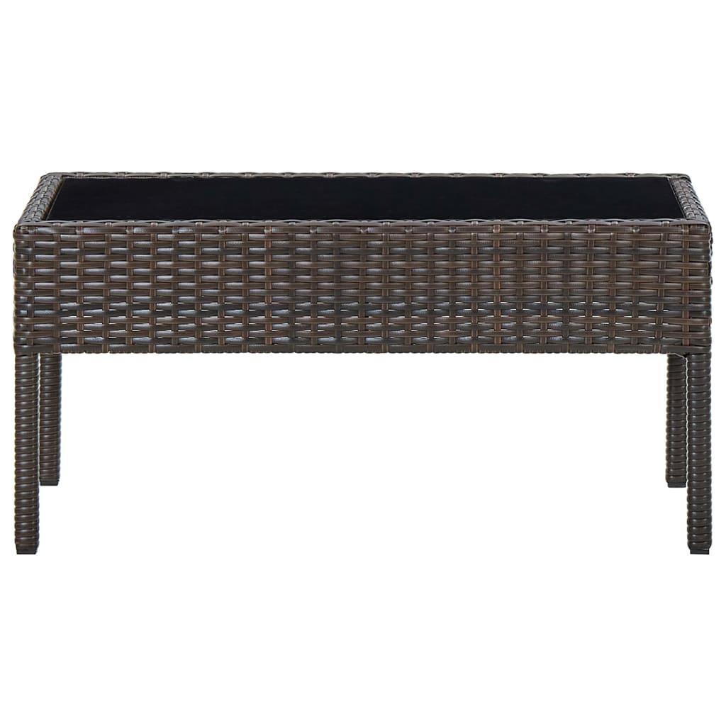 Mesa de jardim 75x40x37 vime PE castanho