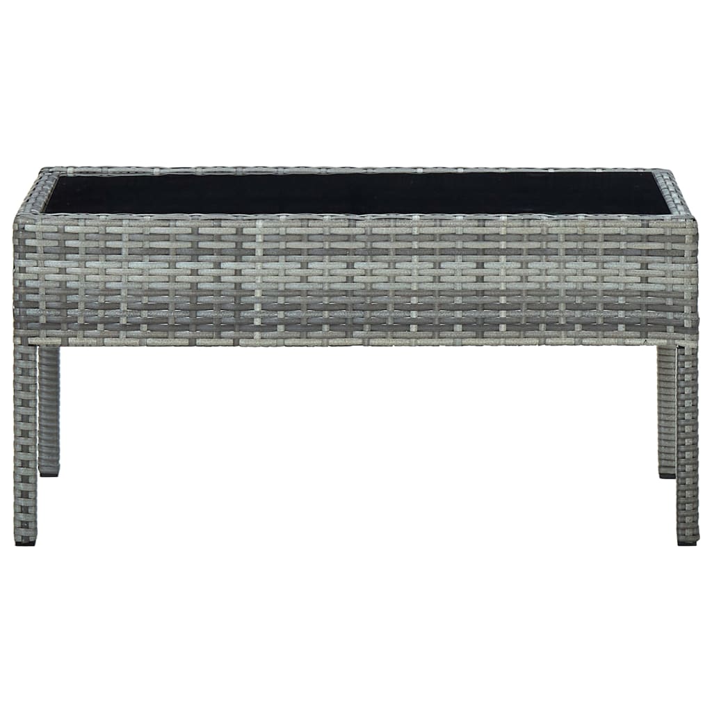 Mesa de jardim 75x40x37 vime PE cinzento