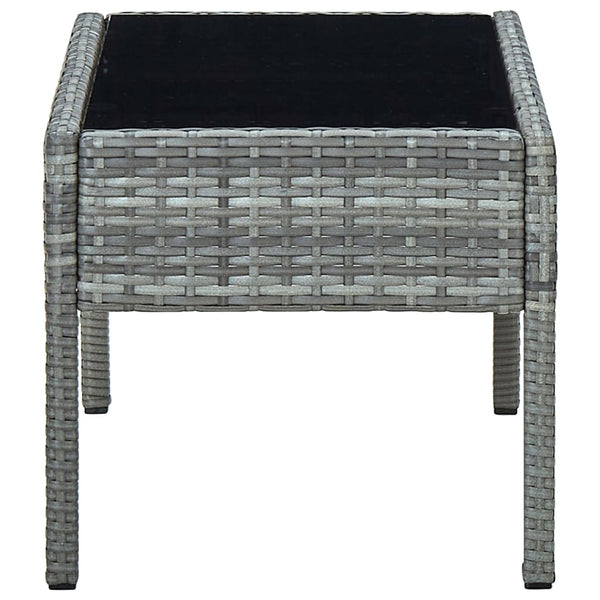 Mesa de jardim 75x40x37 vime PE cinzento