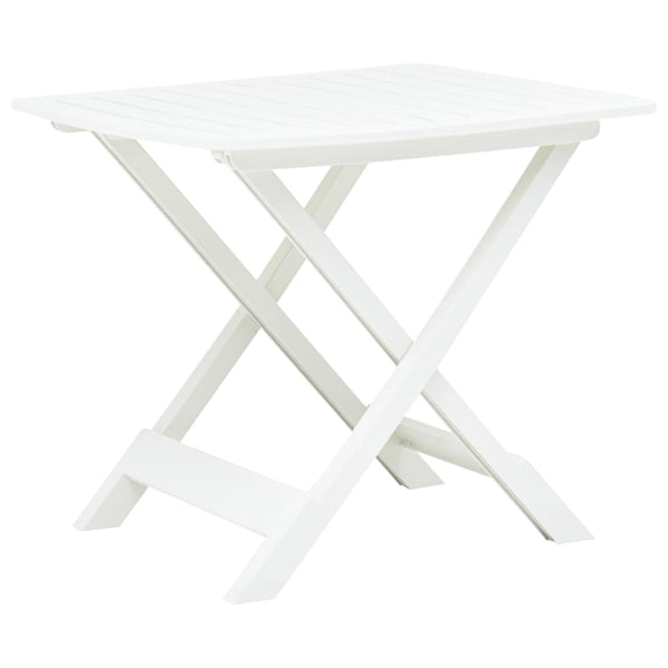 Mesa de jardim dobrável 79x72x70 cm plástico branco