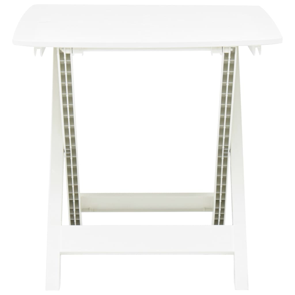 Mesa de jardim dobrável 79x72x70 cm plástico branco