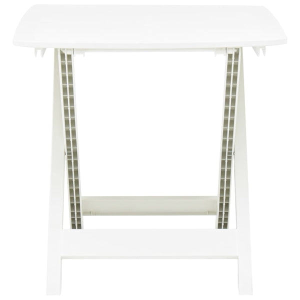 Mesa de jardim dobrável 79x72x70 cm plástico branco