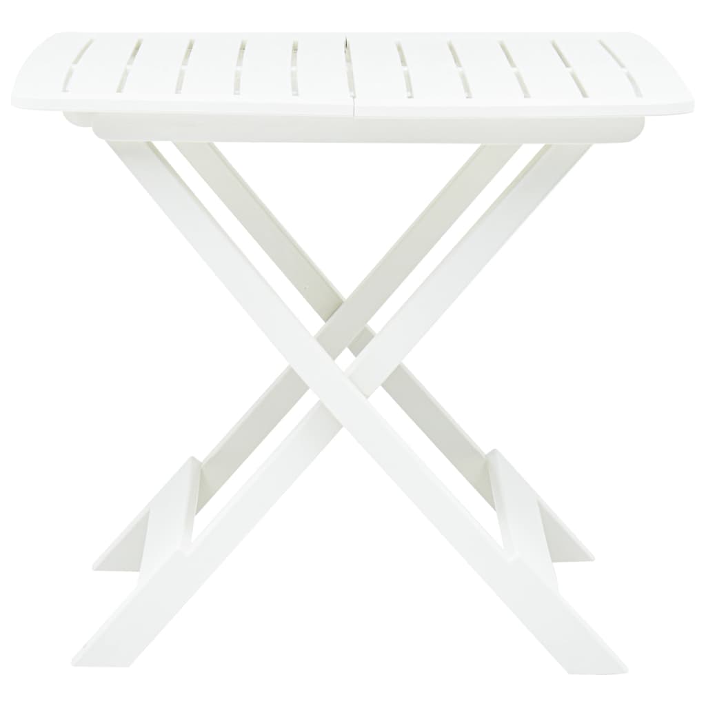 Mesa de jardim dobrável 79x72x70 cm plástico branco