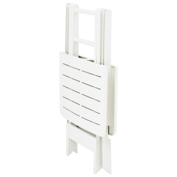 Mesa de jardim dobrável 79x72x70 cm plástico branco