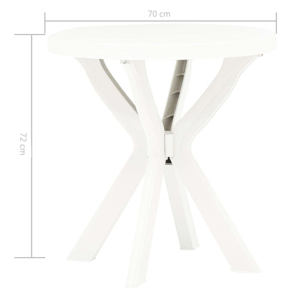 Mesa de bistrô Ø70 cm plástico branco