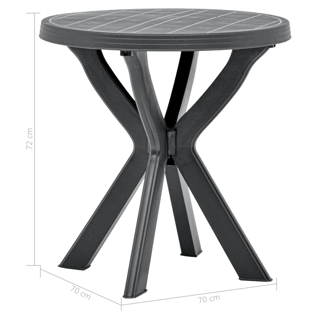 Mesa de bistrô Ø70 cm plástico antracite