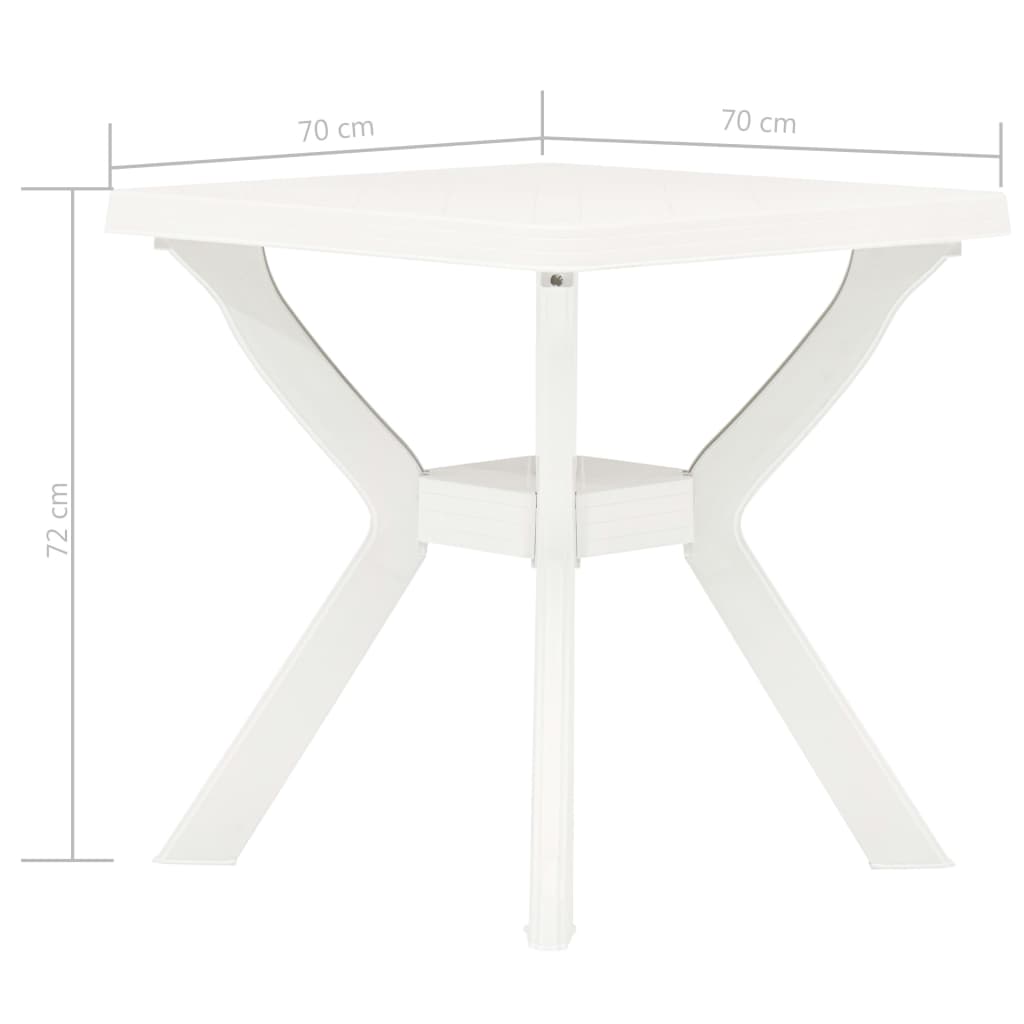 Mesa de bistrô 70x70x72 cm plástico branco