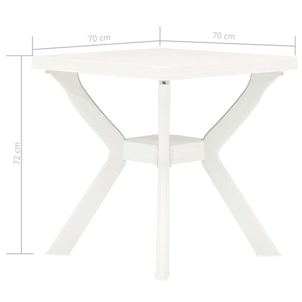 Mesa de bistrô 70x70x72 cm plástico branco