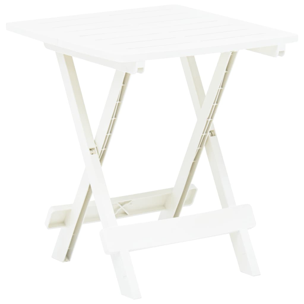 Mesa de jardim dobrável 45x43x50 cm plástico branco