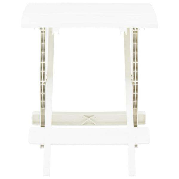 Mesa de jardim dobrável 45x43x50 cm plástico branco