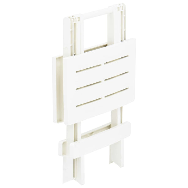 Mesa de jardim dobrável 45x43x50 cm plástico branco