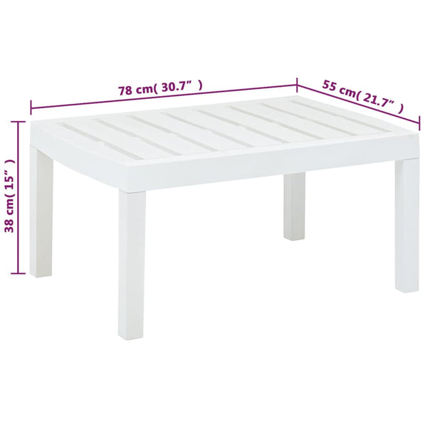 Mesa de jardim 78x55x38 cm plástico branco