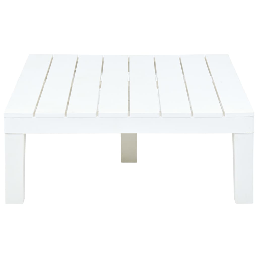 Mesa de jardim 78x78x31 cm plástico branco