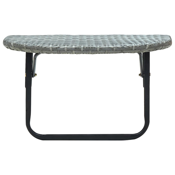 Mesa de varanda 60x60x40 cm vime PE cinzento