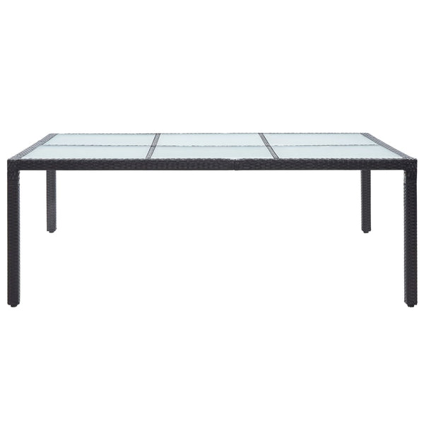 Mesa de jantar p/ exterior 200x150x74 cm vime PE preto