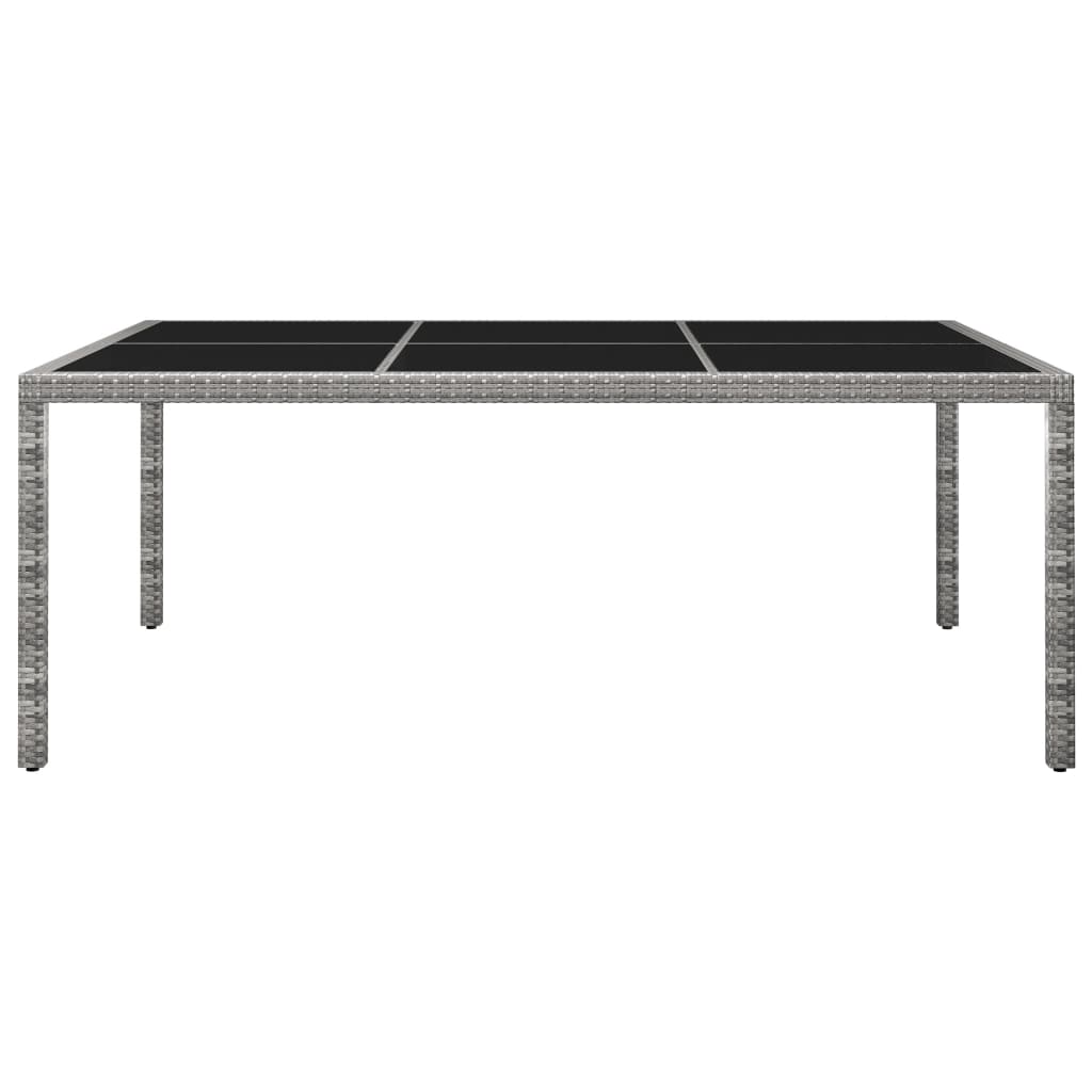 Mesa de jantar p/ exterior 200x150x74 cm vime PE cinzento