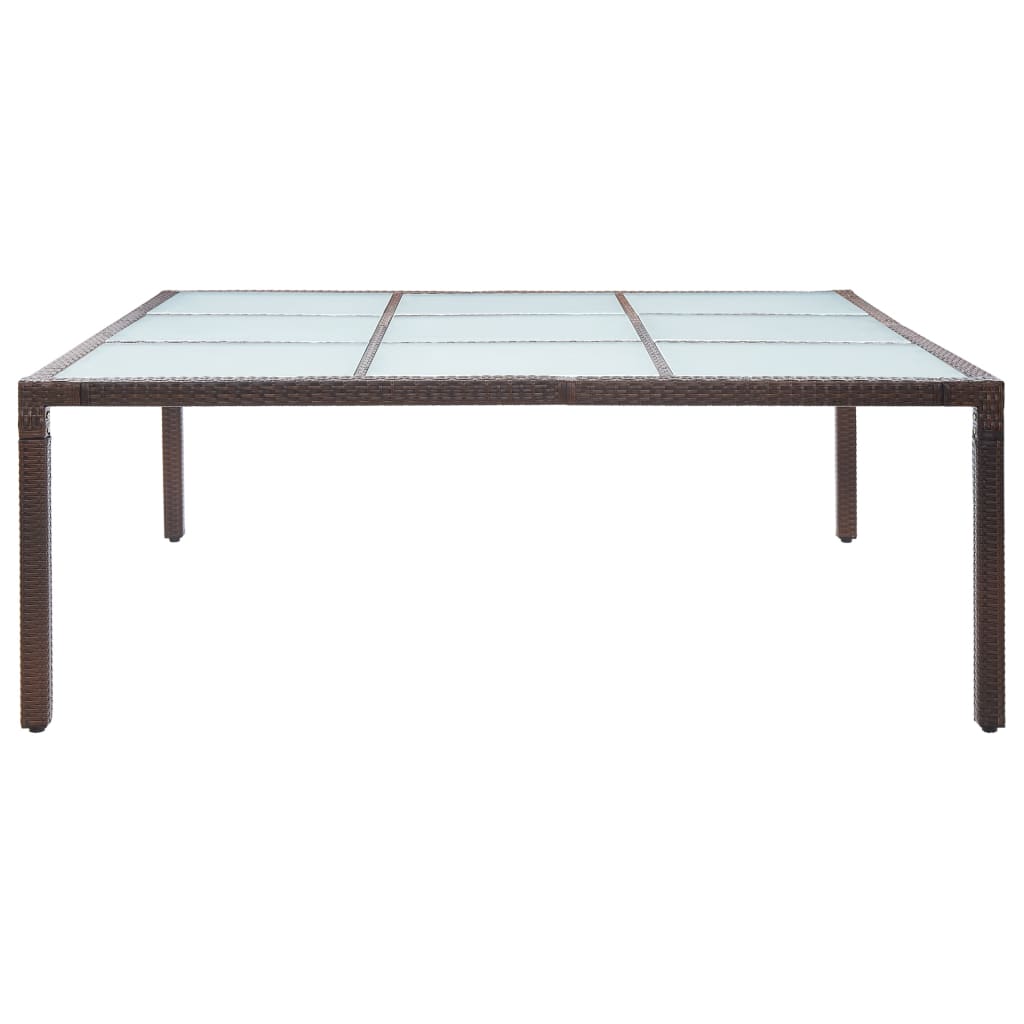 Mesa de jantar para jardim 200x200x74 cm vime PE castanho