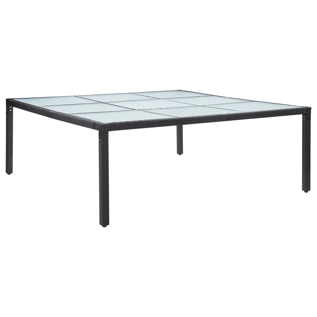 Mesa de jantar para jardim 200x200x74 cm vime PE preto