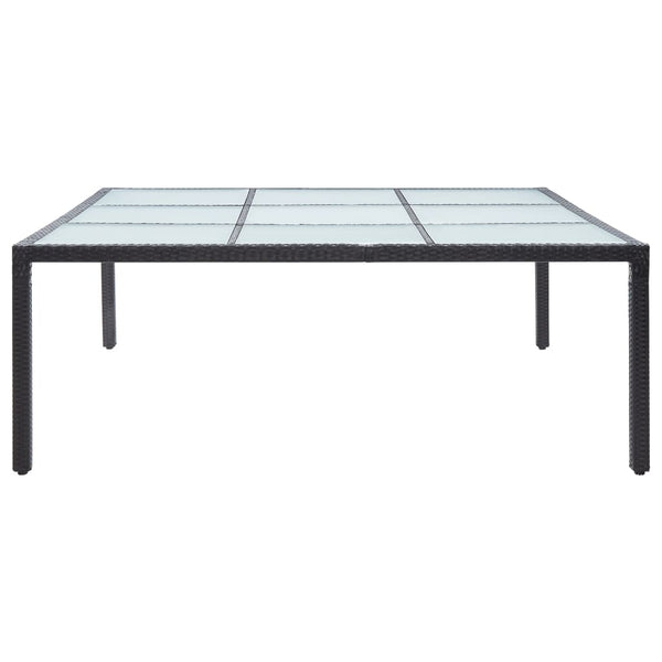 Mesa de jantar para jardim 200x200x74 cm vime PE preto