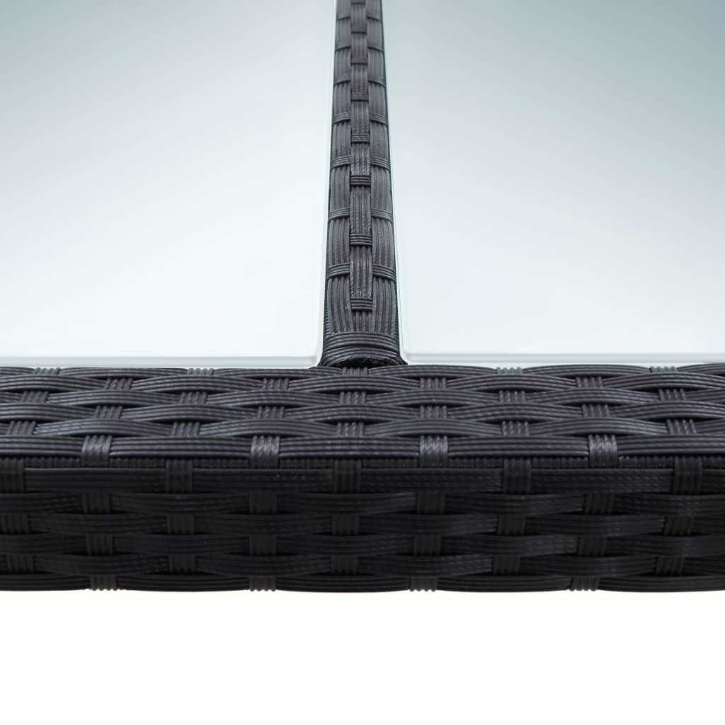 Mesa de jantar para jardim 200x200x74 cm vime PE preto