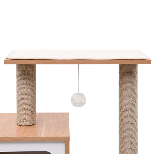 Árvore para gatos com tapete arranhador sisal 82 cm