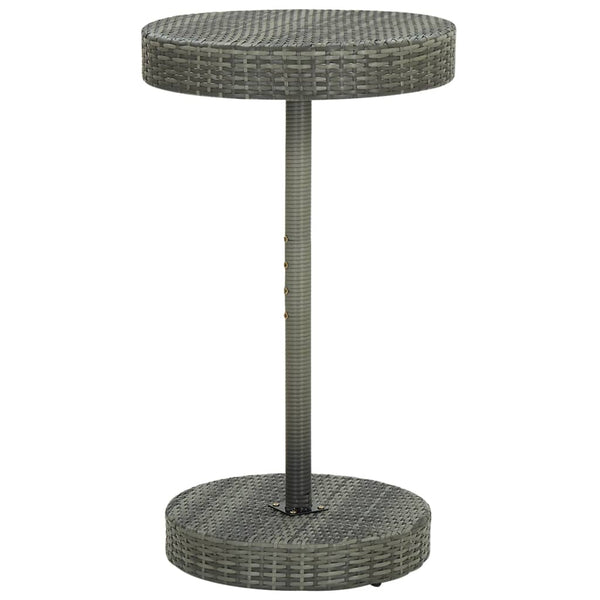 Mesa de jardim 60,5x106 cm vime PE cinzento