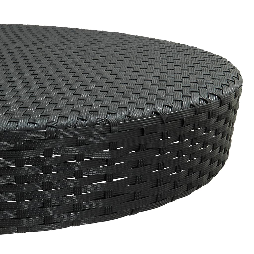 Mesa de jardim 75,5x106 cm vime PE preto