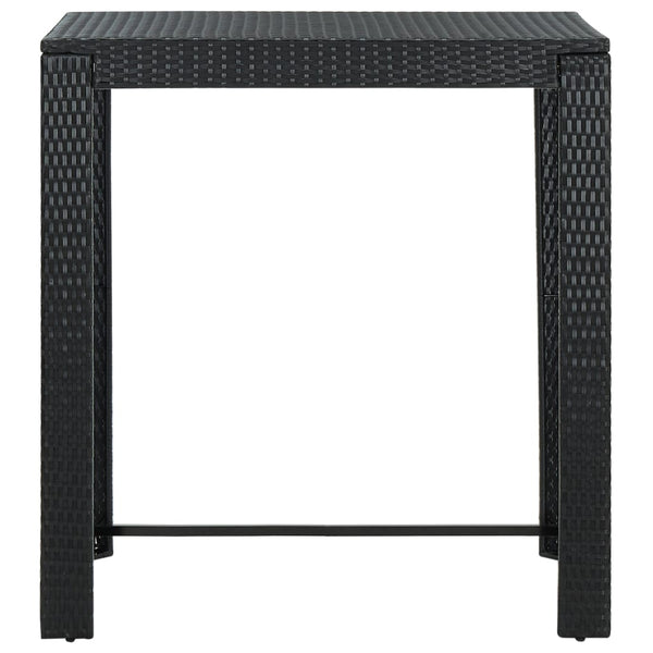 Mesa de bar para jardim 100x60,5x110,5 cm vime PE preto