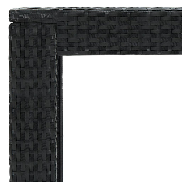 Mesa de bar para jardim 100x60,5x110,5 cm vime PE preto