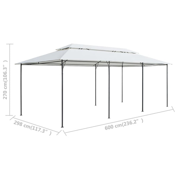 Gazebo 600x298x270 cm 180g/m² branco