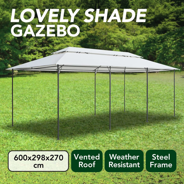Gazebo 600x298x270 cm 180g/m² branco