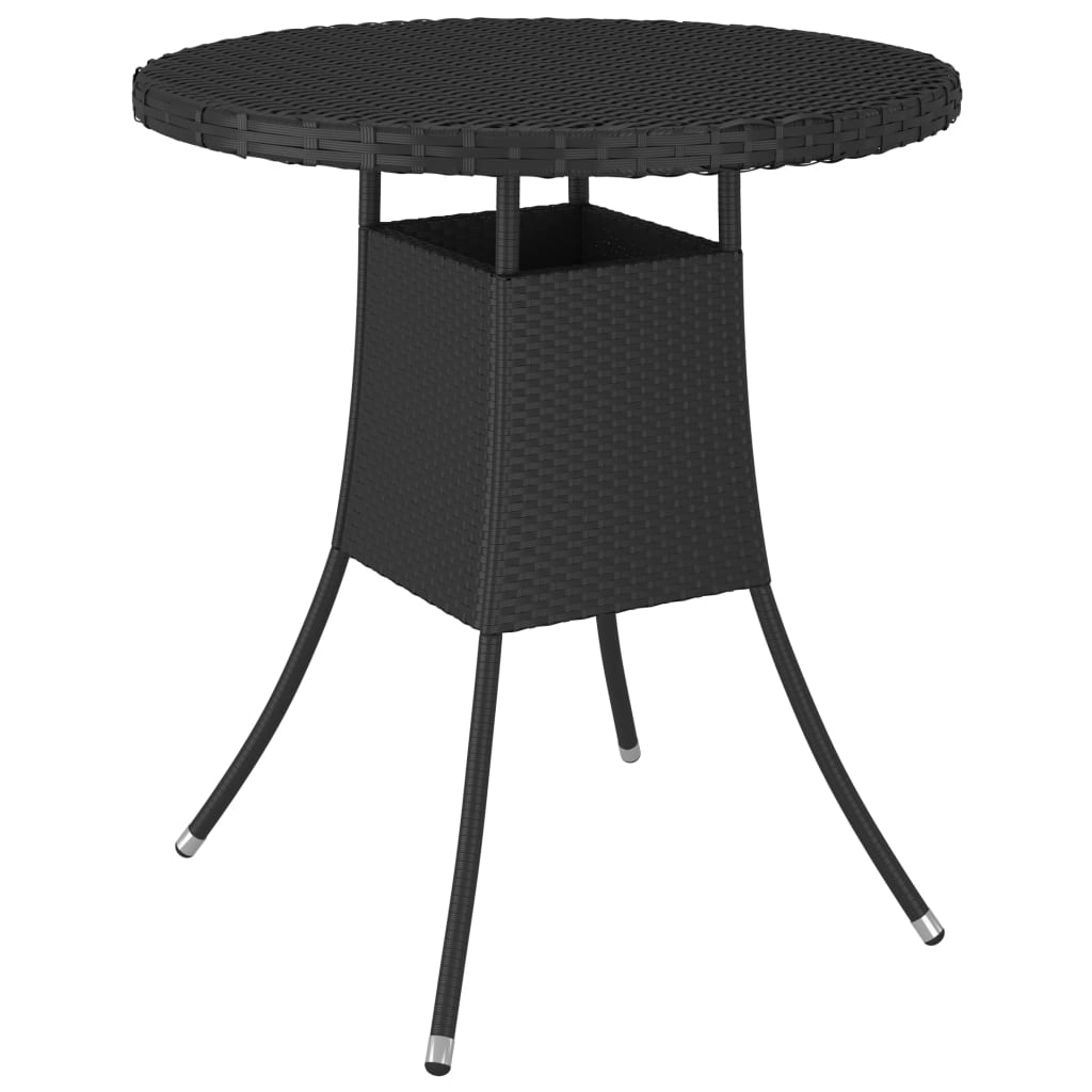 Mesa de jardim 70x70x73 cm vime PE preto