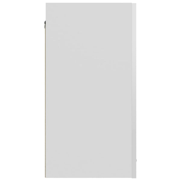 Armário de parede 60x31x60cm derivados madeira branco brilhante
