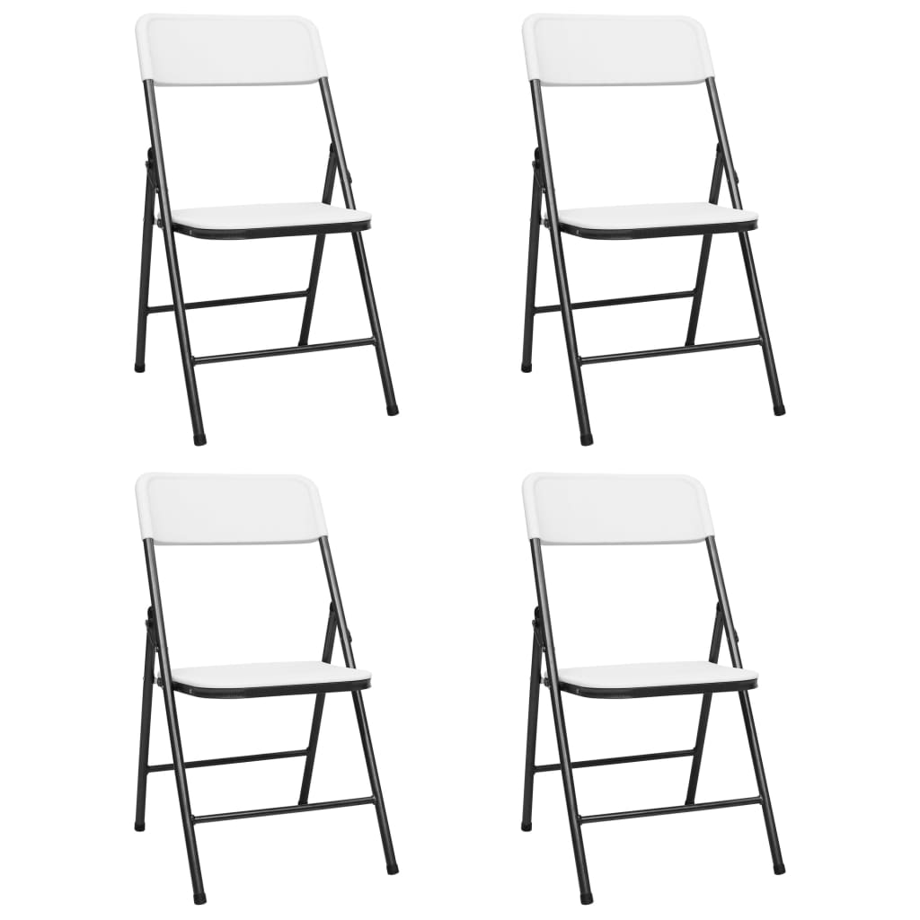 Cadeiras de jardim dobráveis 4 pcs PEAD branco