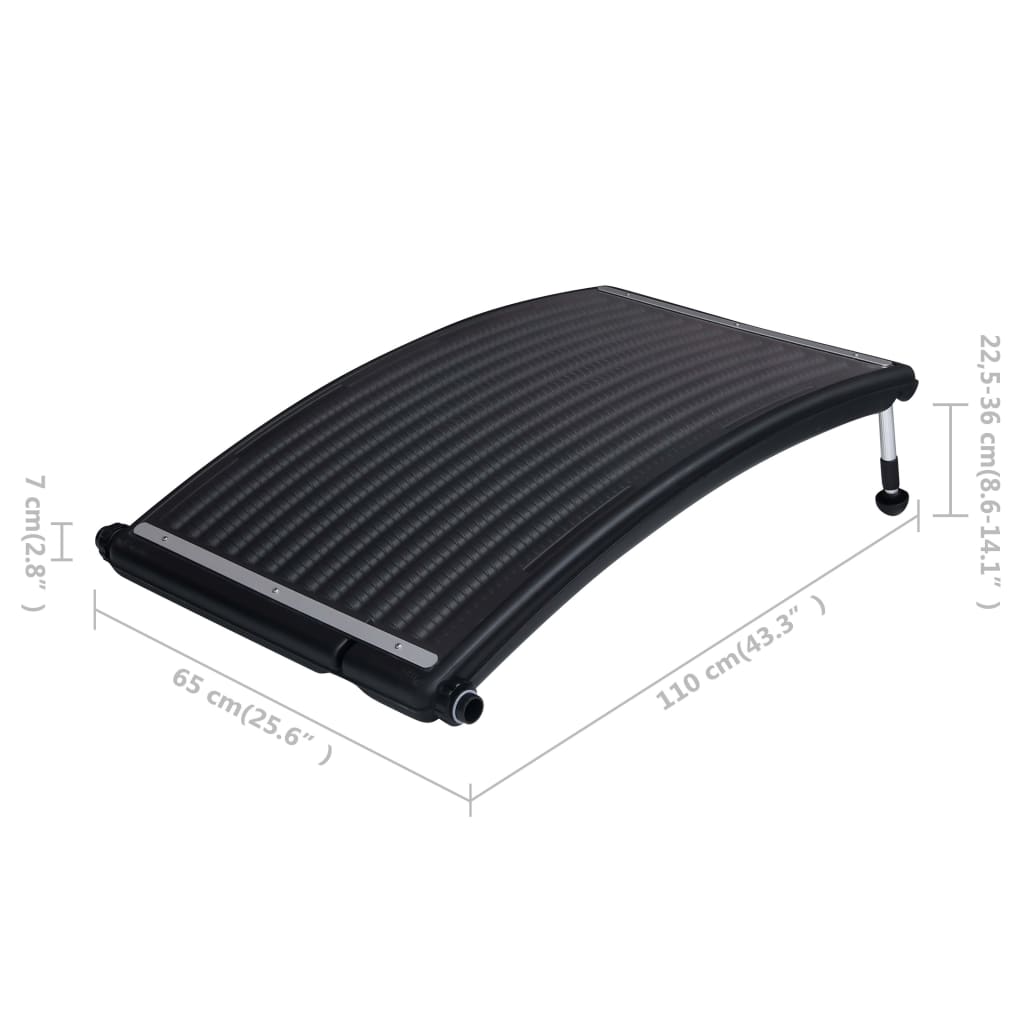 Curved solar heating panel for pool 110x65 cm