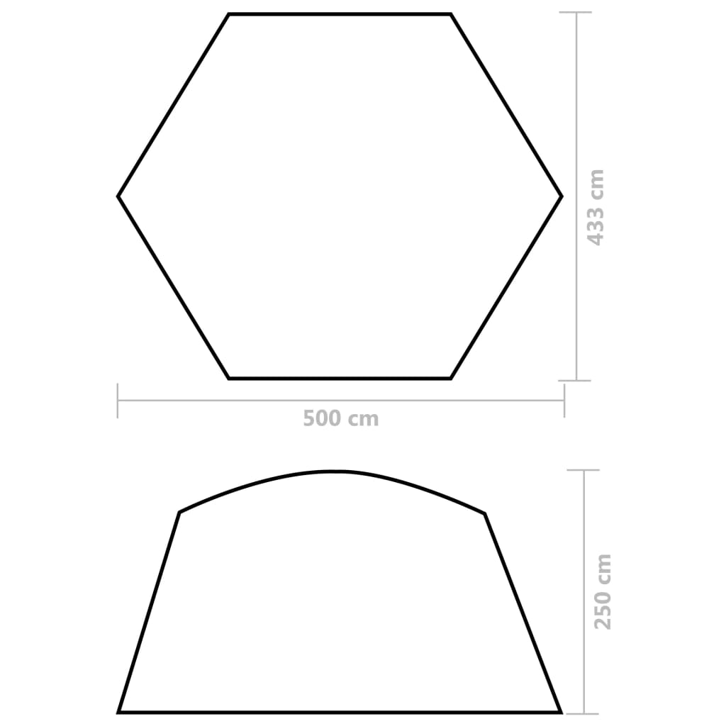 Pool tent 500x433x250 cm green fabric