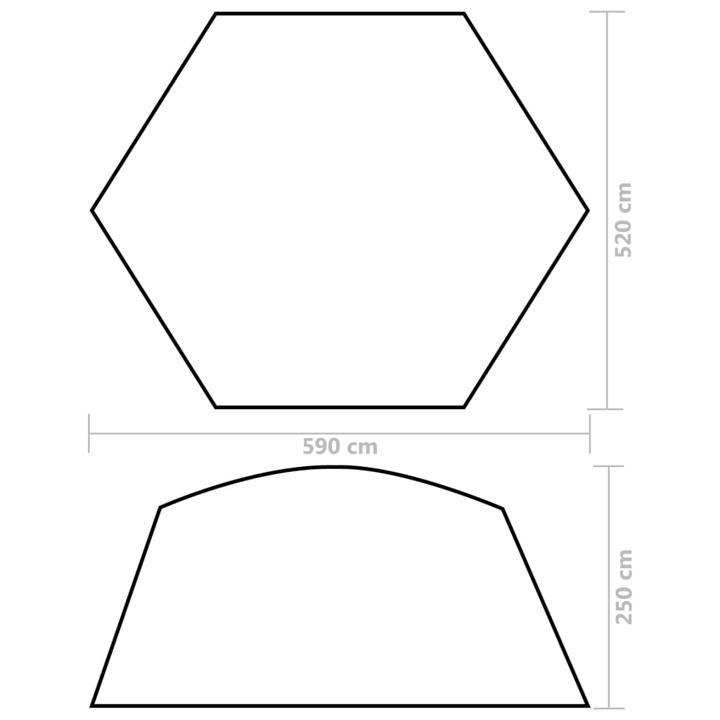 Pool tent 590x520x250 cm green fabric