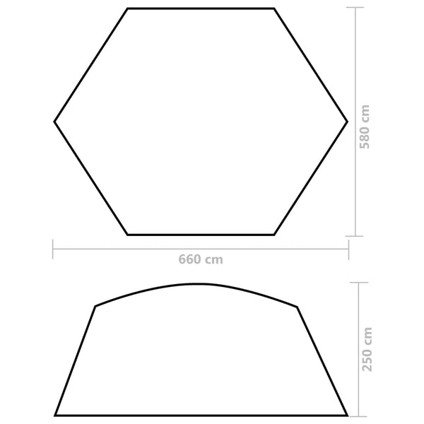 Pool tent 660x580x250 cm yellow fabric