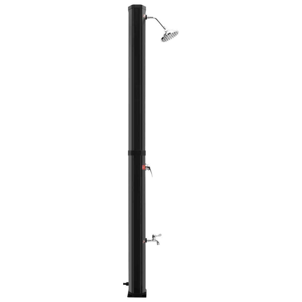 Outdoor solar shower with head and tap 35 L black