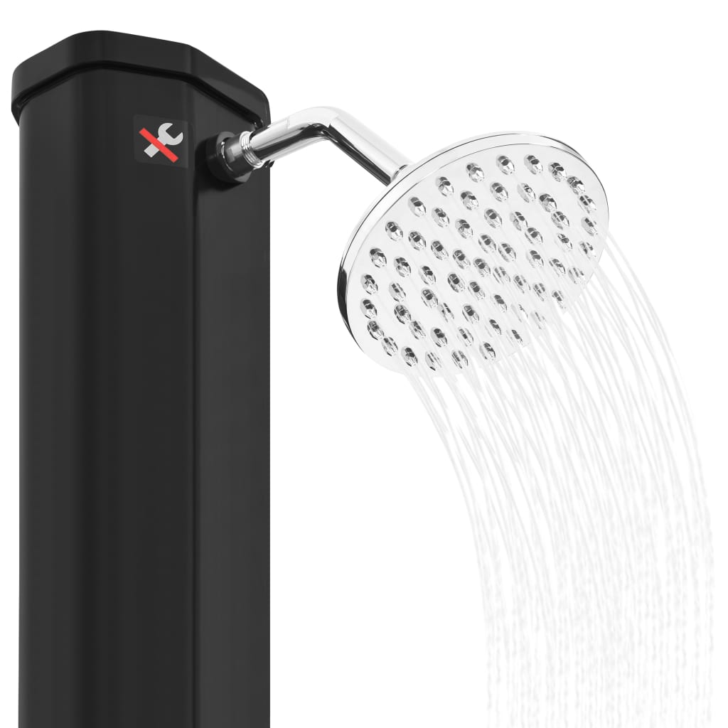 Outdoor solar shower with head and tap 35 L black