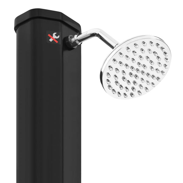 Outdoor solar shower with head and tap 35 L black