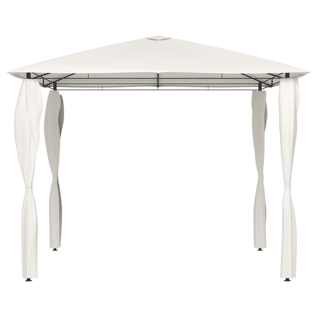 Gazebo 3x3x2,6 m com capas postes 160 g/m² cor creme