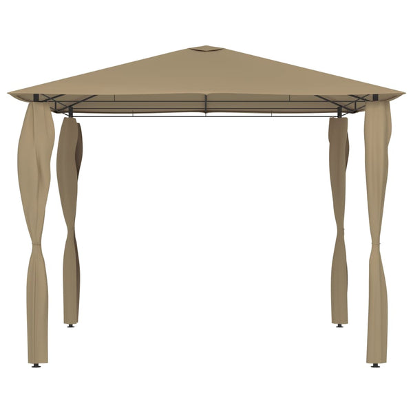 Gazebo 3x3x2,6 m com capas postes 160 g/m² cinza-acastanhado