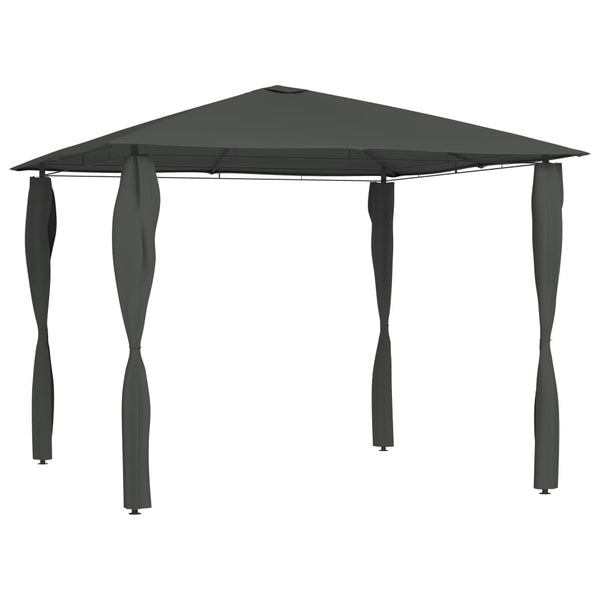 Gazebo 3x3x2,6 m com capas para postes 160 g/m² antracite